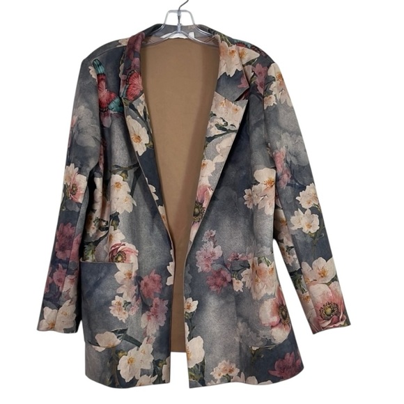 Soft Surroundings Jackets & Blazers - Soft Surroundings Blazer Women Sz Large Petite Floral Print Lightweight Pockets